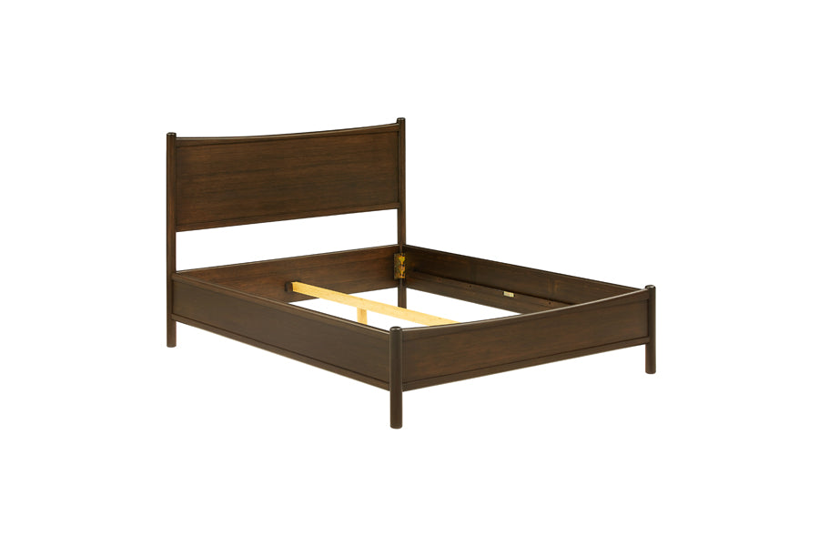 Weston Bedroom Collection by Greenington, showing angle view of weston bedroom collection in bed/black walnut.