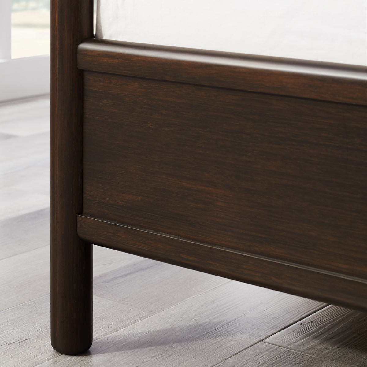 Weston Platform Bed by Greenington, showing closeup view of weston platform bed in live shot.