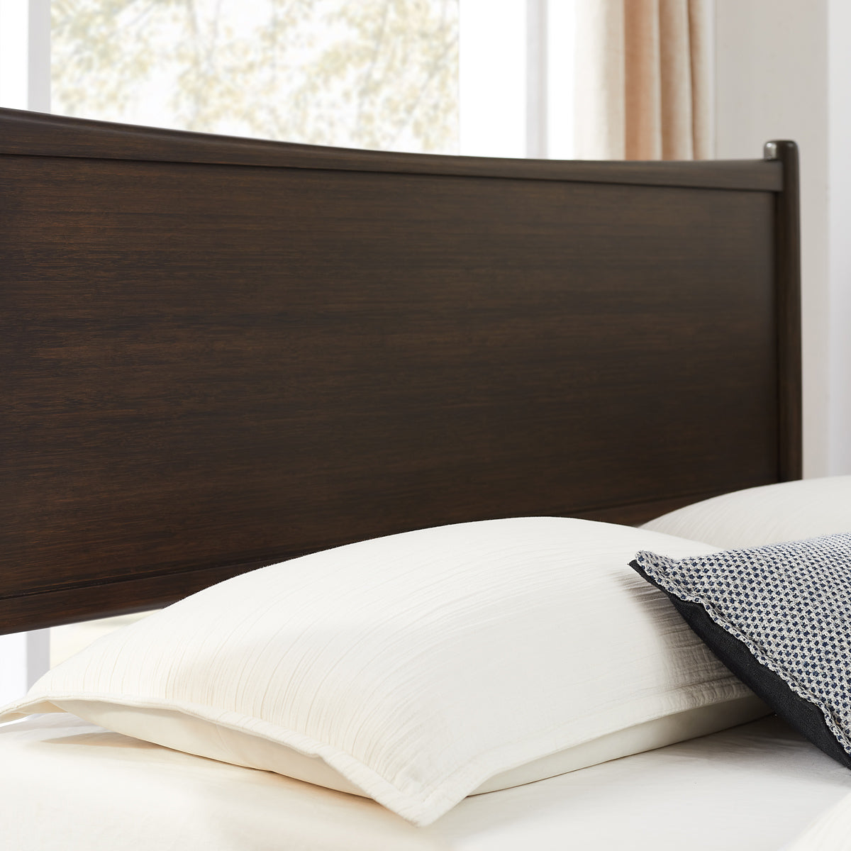 Weston Platform Bed by Greenington, showing closeup view of weston platform bed in live shot.