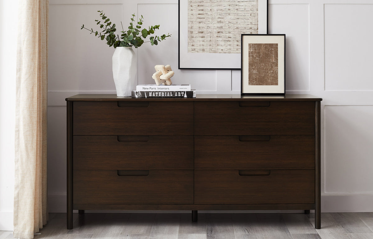 Weston Six Drawer Dresser by Greeninton, showing weston six drawer dresser in live shot.