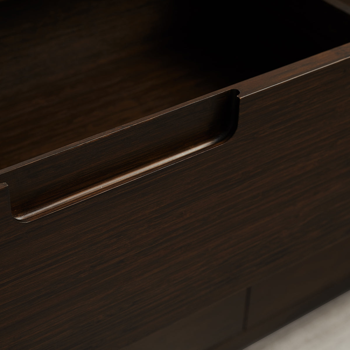 Weston Six Drawer Dresser by Greeninton, showing closeup view of weston six drawer dresser in live shot.