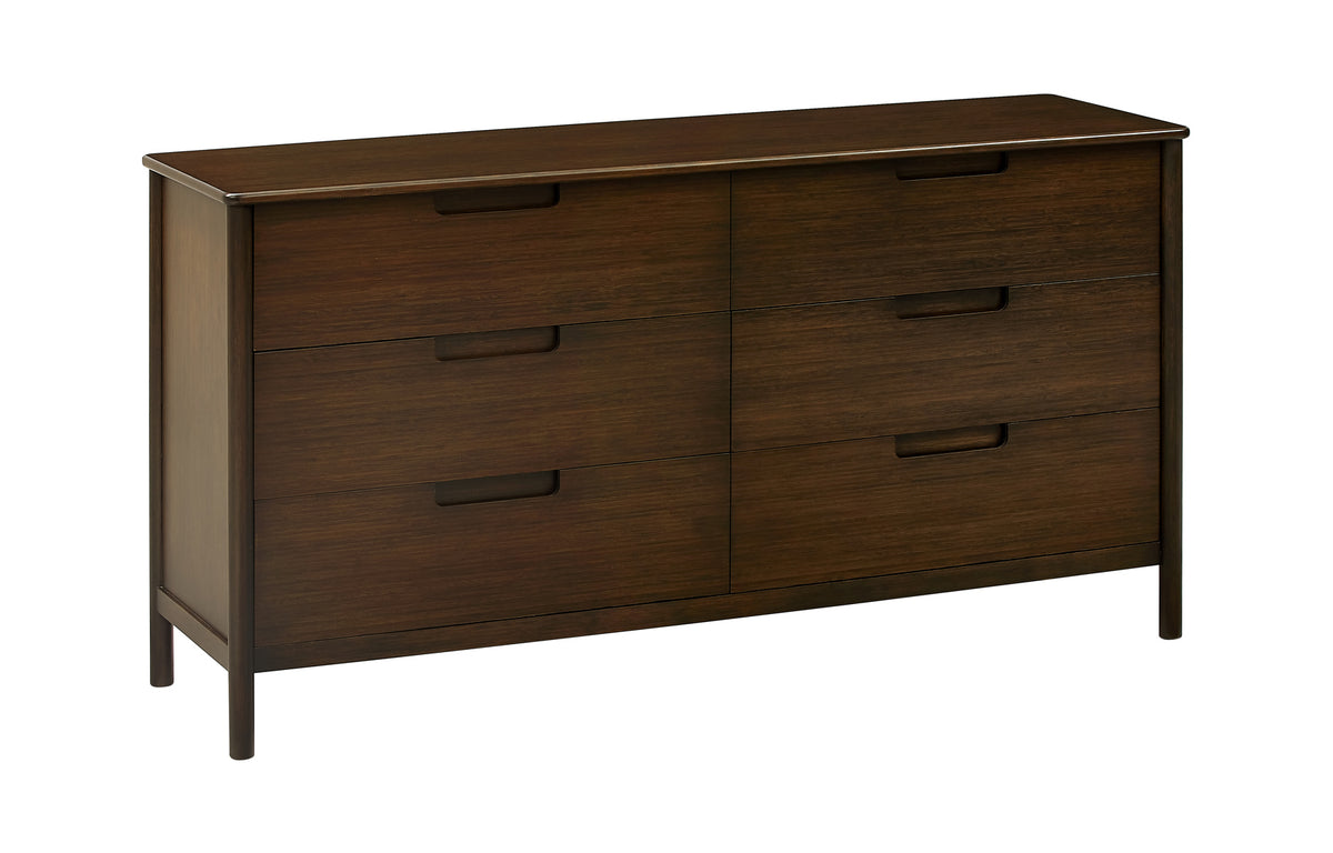 Weston Six Drawer Dresser by Greeninton - Black Walnut.