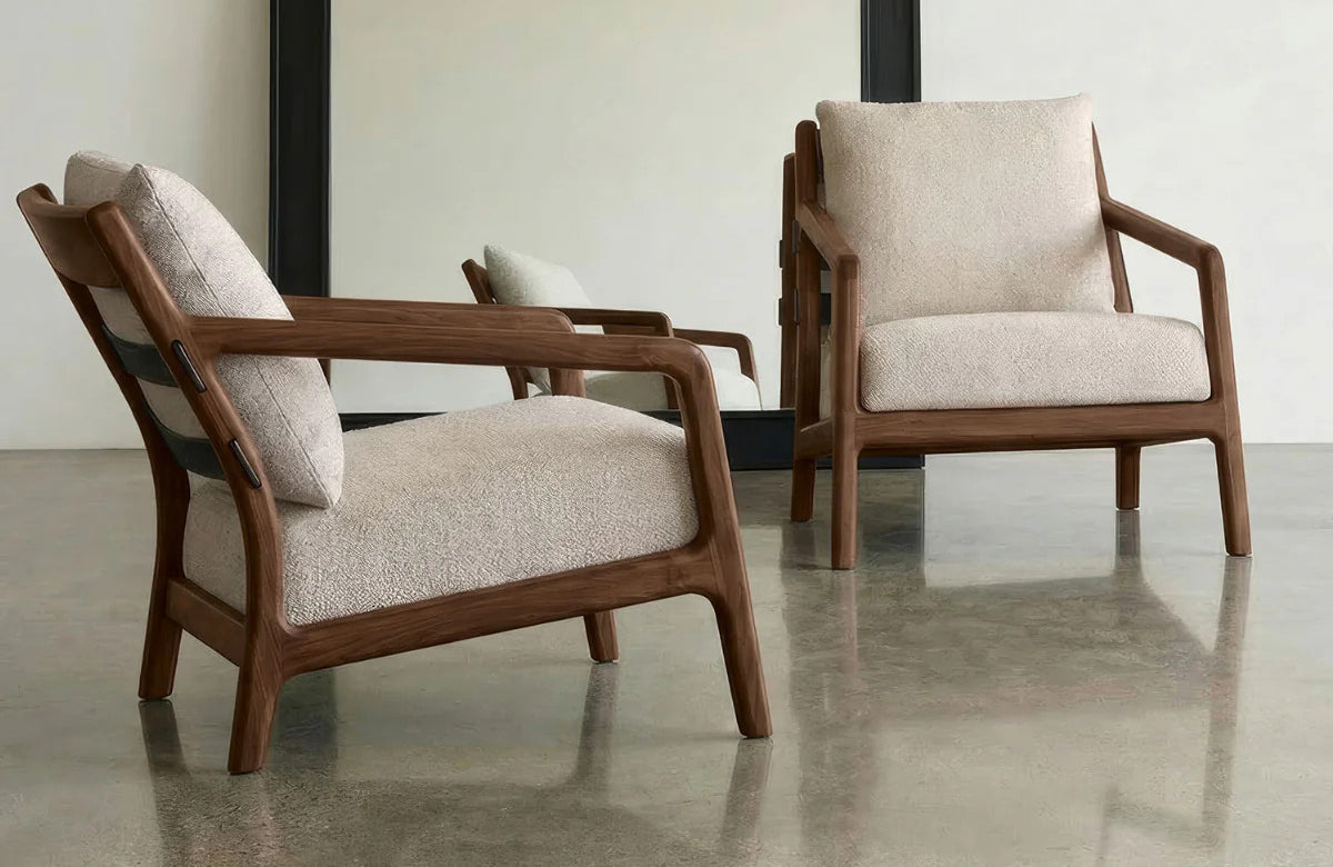 Whitney Lounge Chair by Copeland Furniture, showing whitney lounge chairs in live shot.