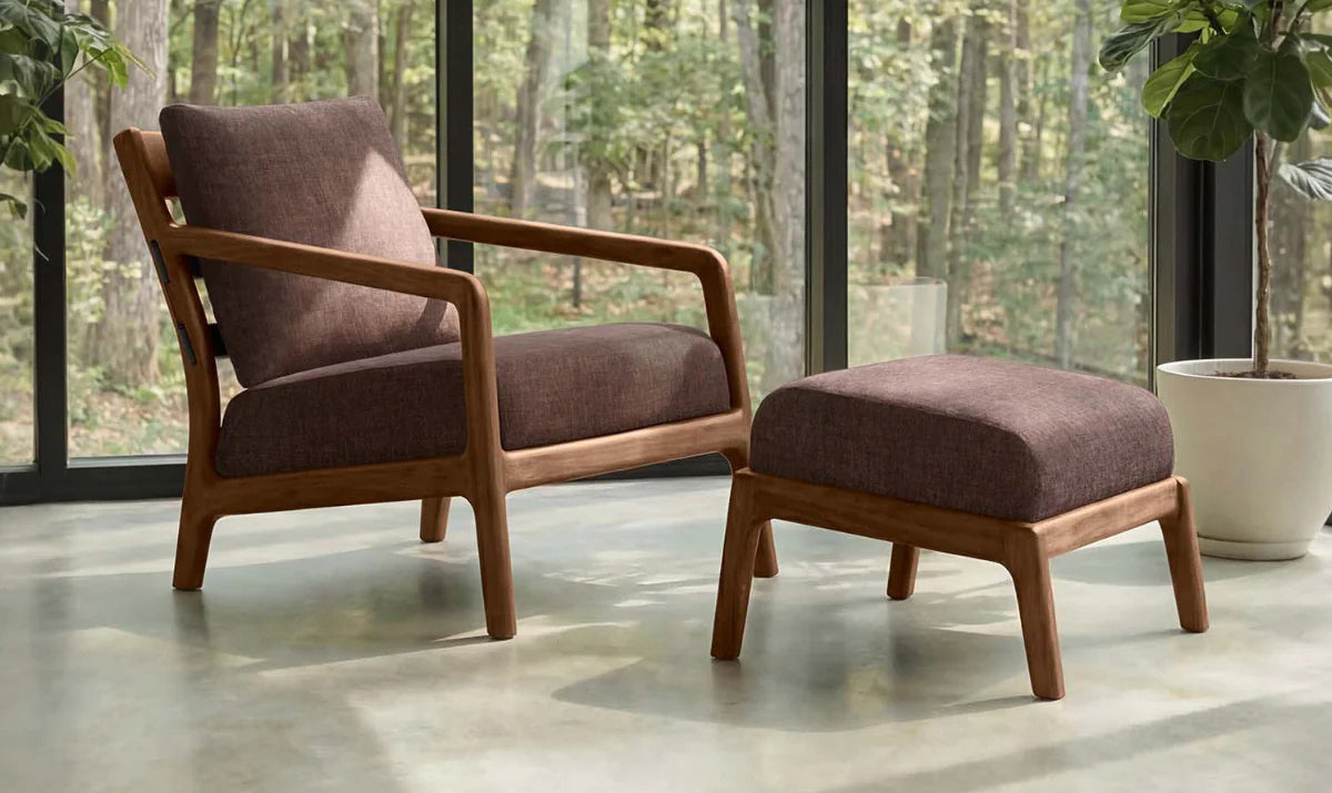 Whitney Ottoman by Copeland Furniture, showing whitney ottoman in live shot.