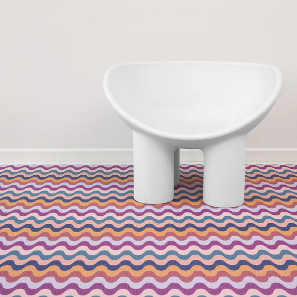 Wiggle Woven Floor Rug by Chilewich, showing wiggle woven floor rug in live shot.