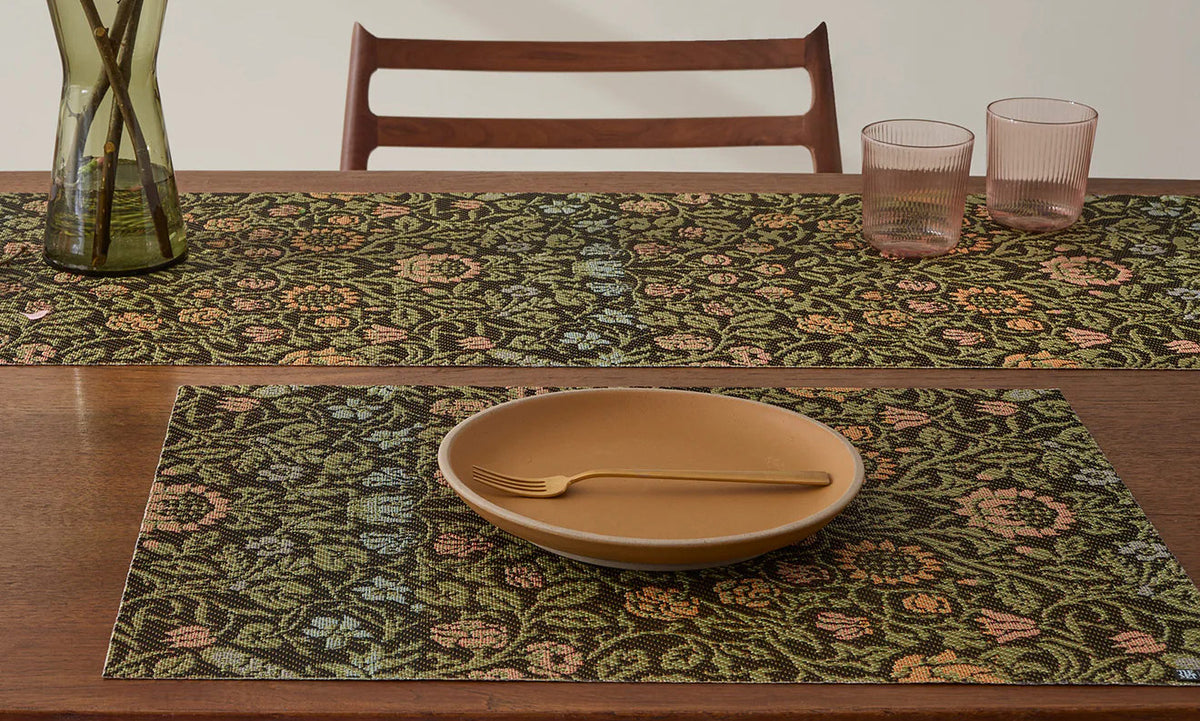 William Morris Placemat by Chilewich, showing william morris placemats in live shot.