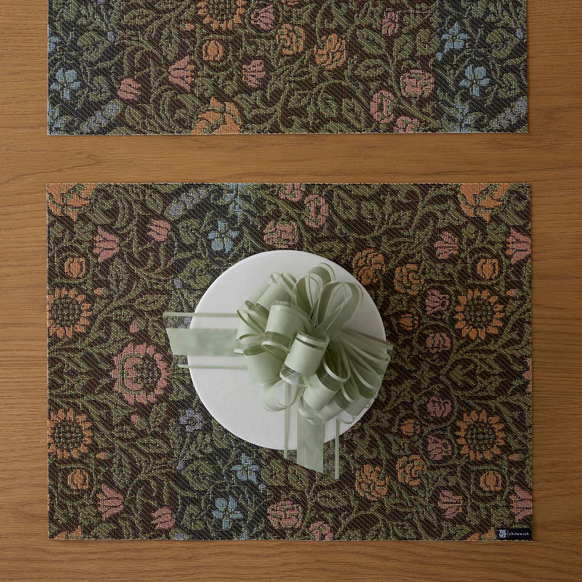 William Morris Placemat by Chilewich, showing william morris placemats in live shot.