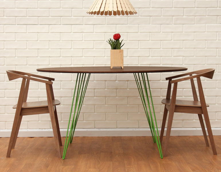 Williams Oval Dining Table by Tronk Design, showing williams oval dining table in live shot.