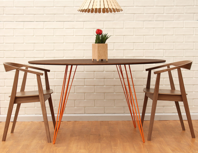 Williams Oval Dining Table by Tronk Design, showing williams oval dining table in live shot.