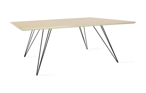 Williams Rectangle Coffee Table by Tronk Design - Maple Wood, Black Powder Coated Steel.