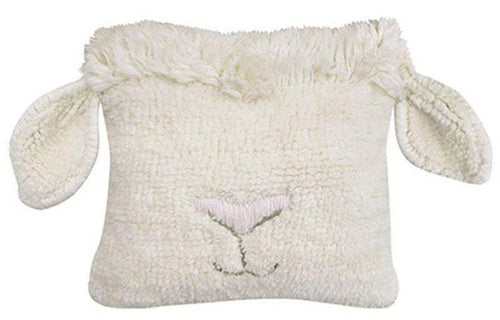 Pink Nose Sheep Woolable Cushion by Lorena Canals, showing front view of pink nose sheep woolable cushion.