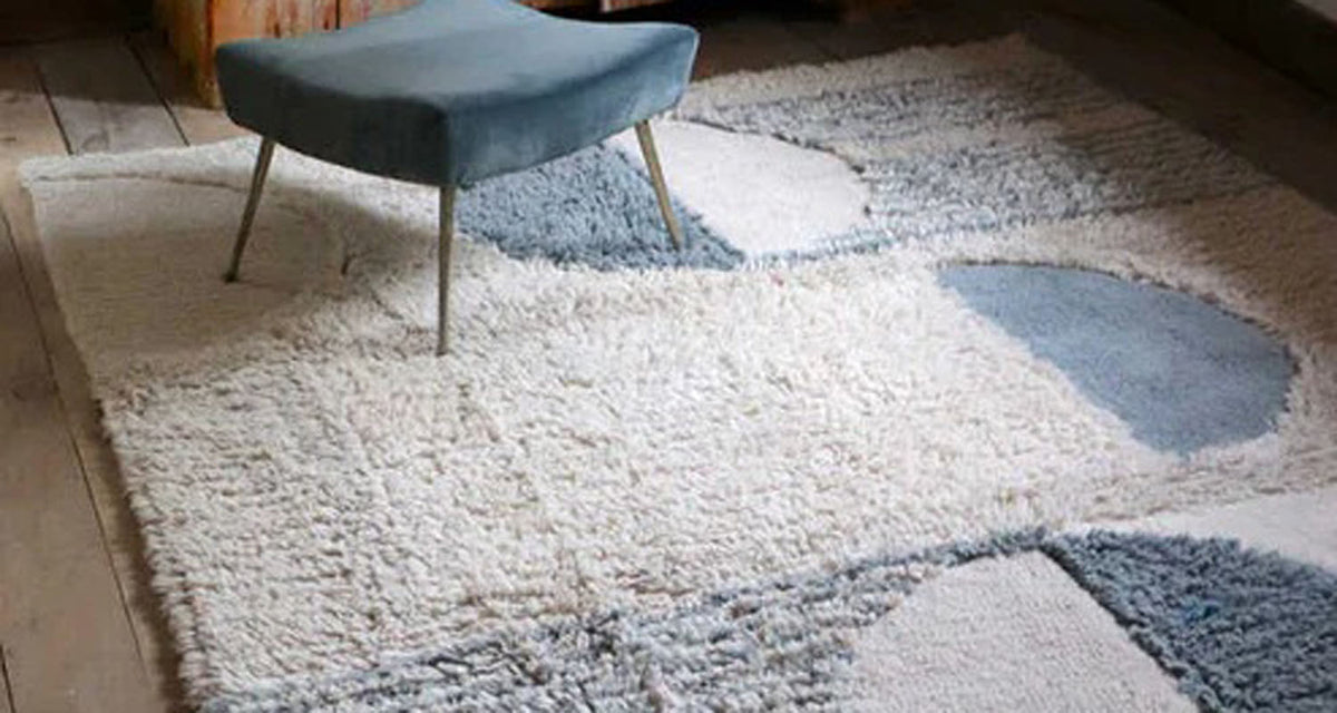 Woolable Sun Rays Rug by Lorena Canals, showing woolable sun rays rug in live shot.