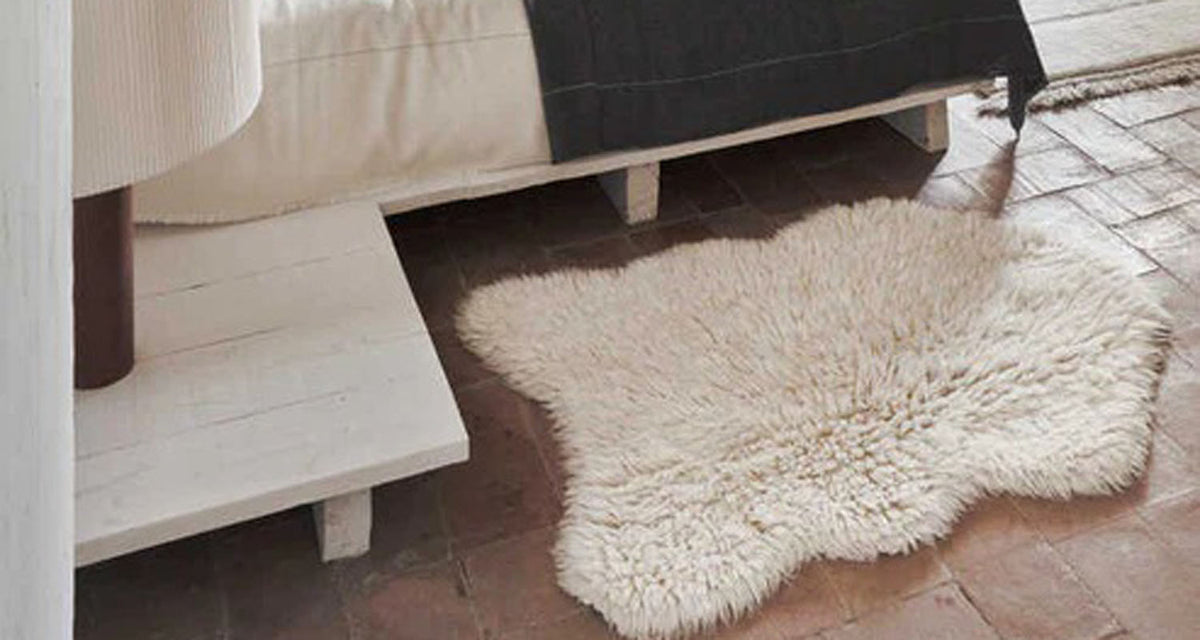 Sheep of the World Woolly Woolable Rug by Lorena Canals, showing sheep of the world woolly woolable rug in live shot.