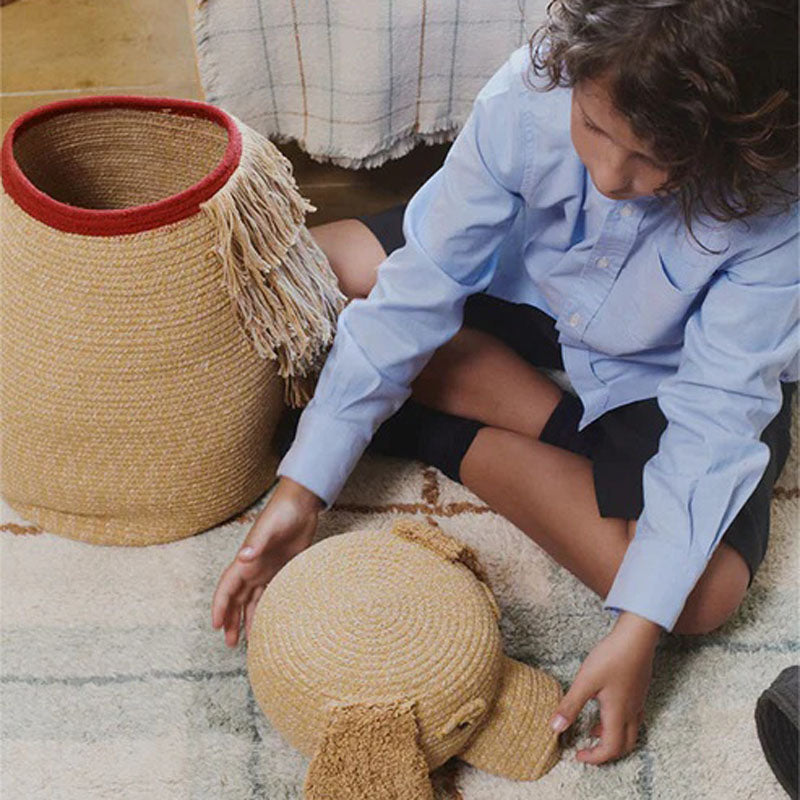 Wouf Basket by Lorena Canals, showing wouf basket in live shot.