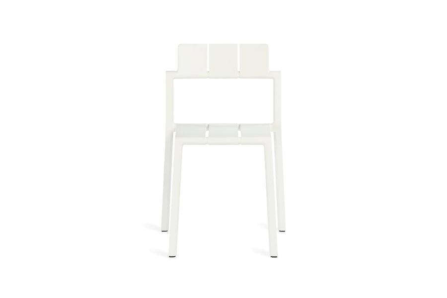 Yard Armchair by Toou, showing front view of yard armchair in white pp/none.