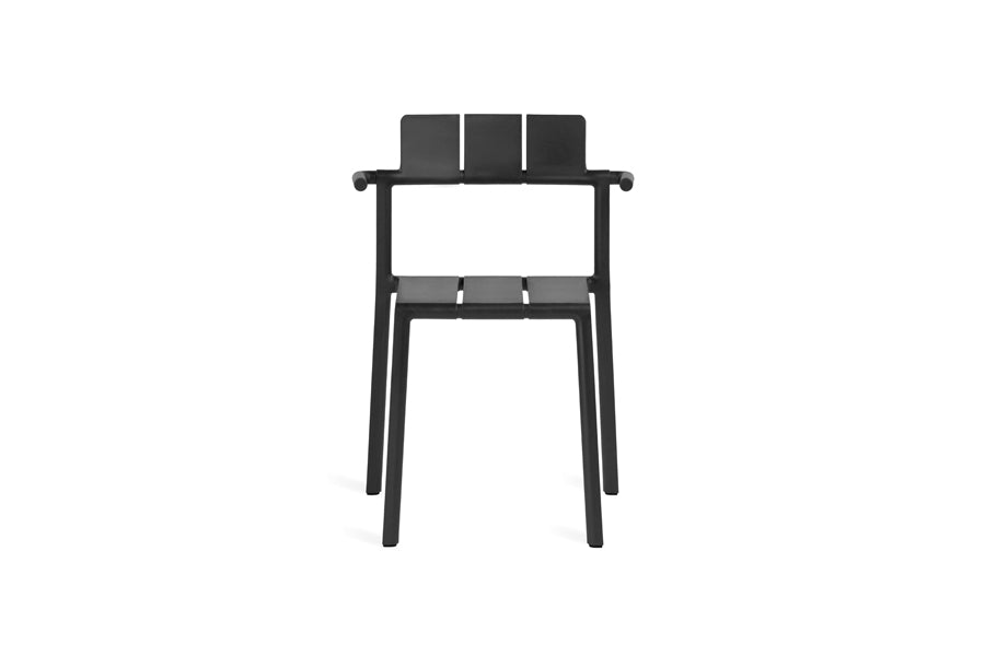 Yard Armchair by Toou, showing front view of yard armchair in black pp/none.