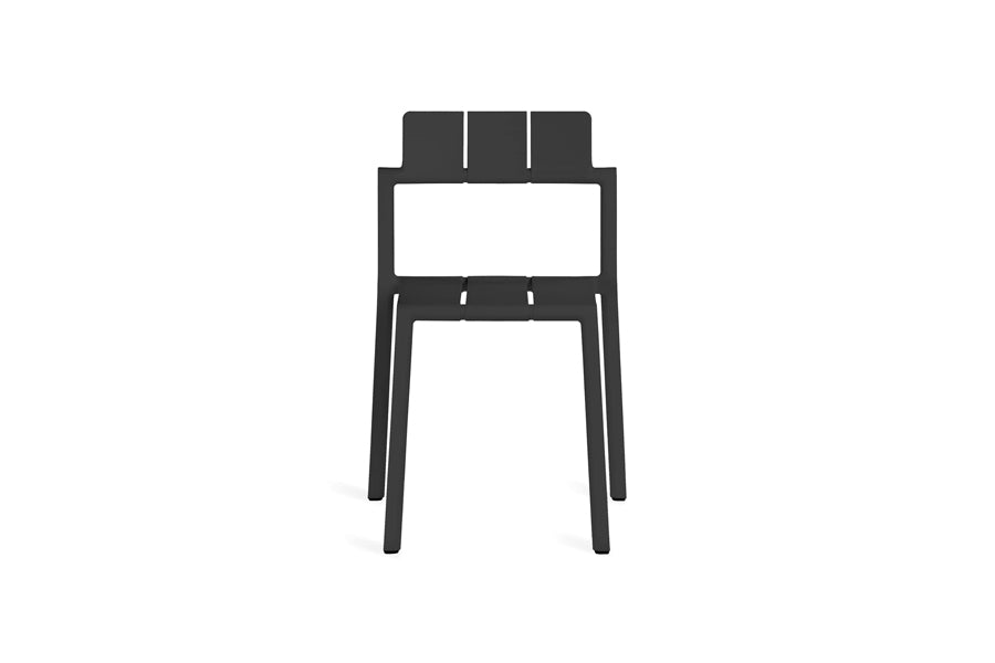 Yard Chair by Toou, showing front view of yard chair in black pp/none.
