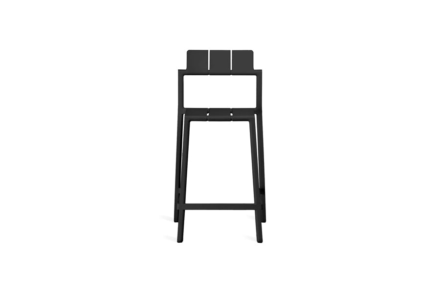 Yard Stool by Toou, showing front view of counter/yard stool in black pp.