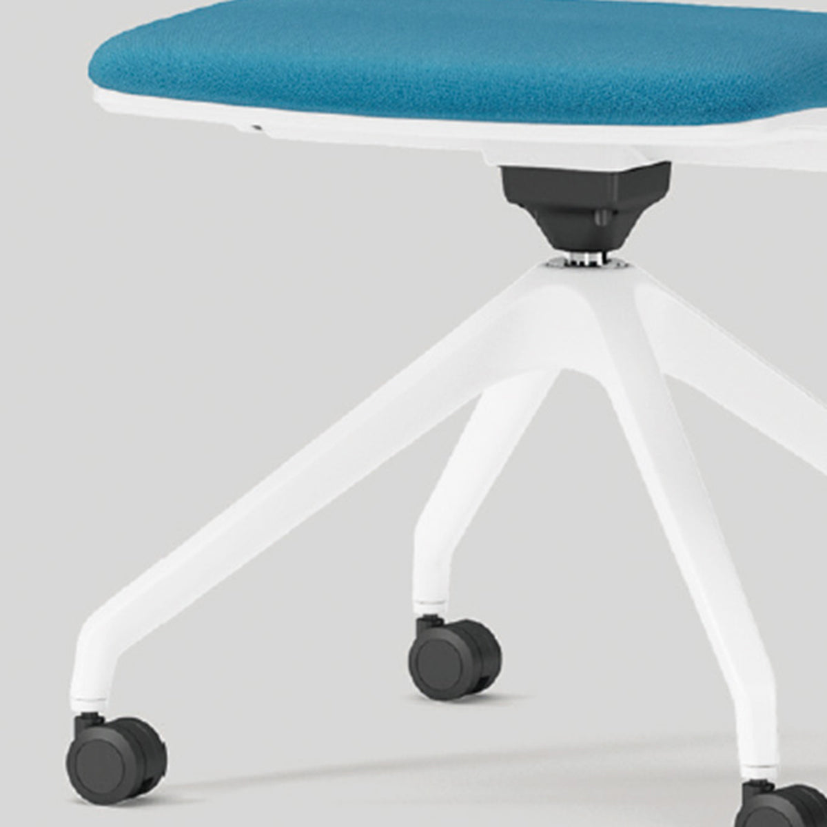 Yugen Swivel Armless Chair by Kollektiff, showing closeup view of yugen swivel armless chairs in live shot.