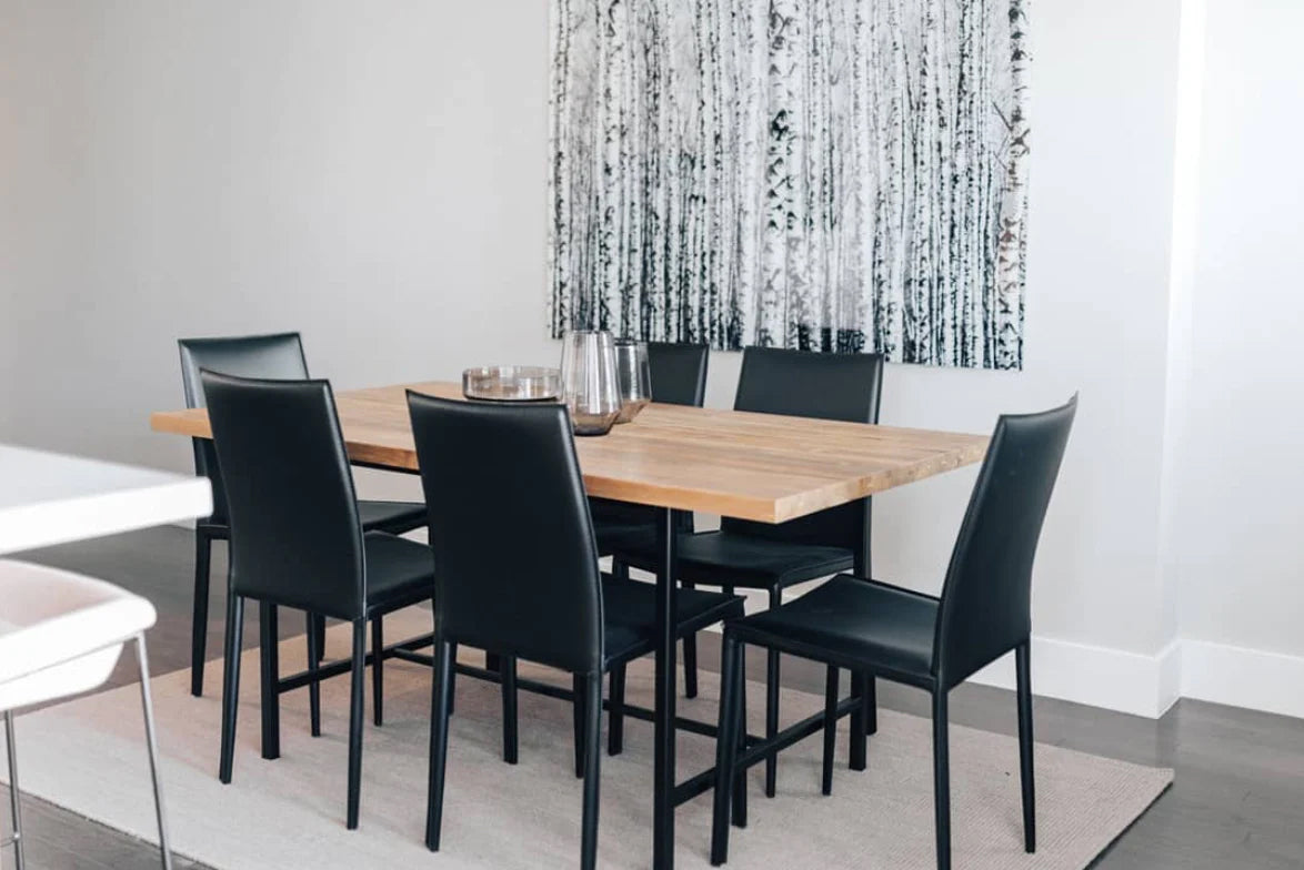 Zak Dining Chair by Mobital, showing zak dining chairs in live shot.