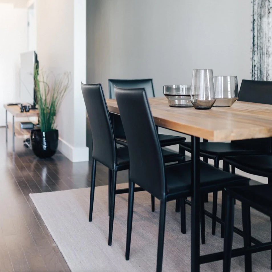 Zak Dining Chair by Mobital, showing zak dining chairs in live shot.