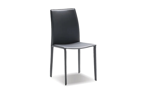 Zak Dining Chair by Mobital - Grey Leather.