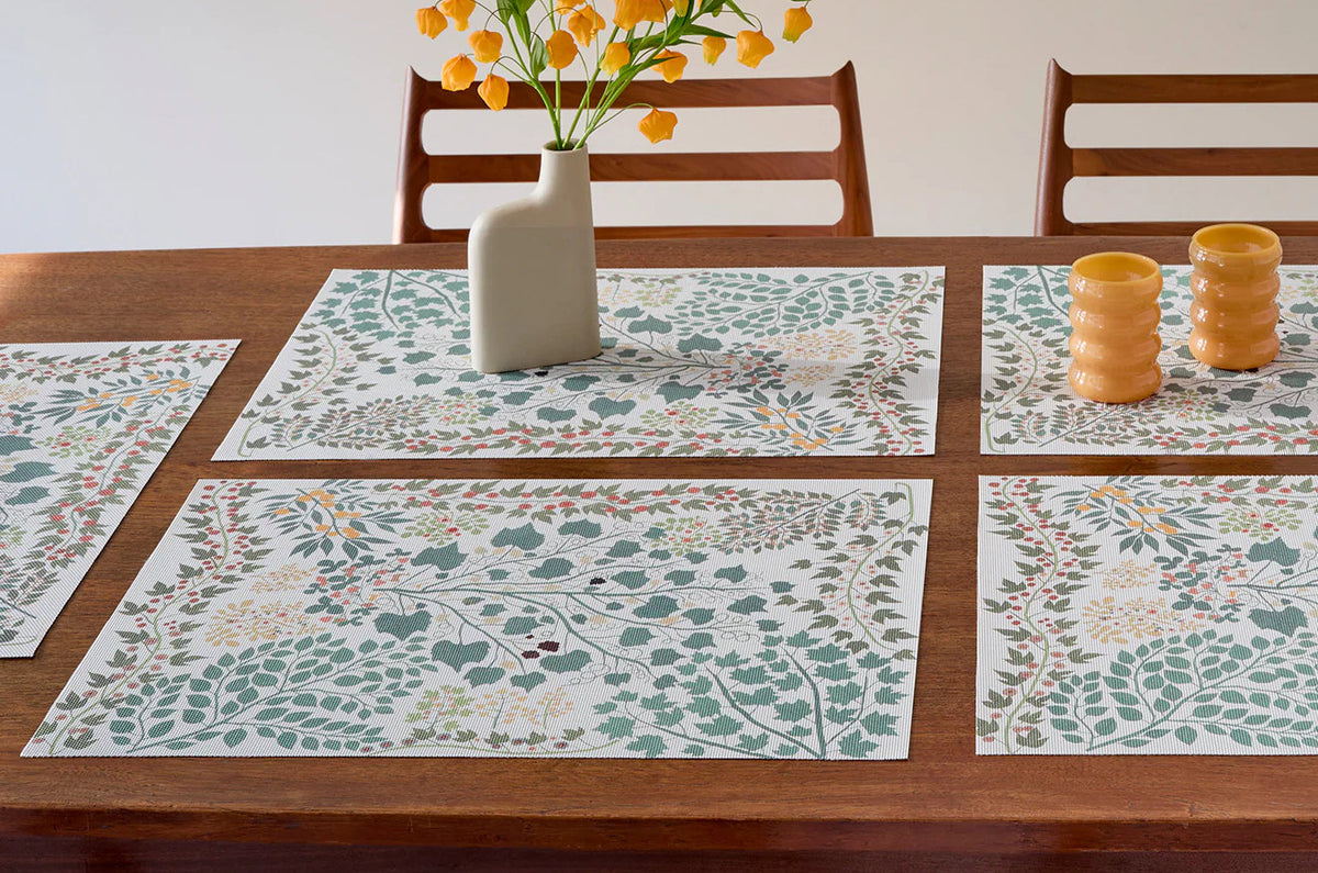 Zaumseil Placemat by Chilewich, showing zaumseil placemats in live shot.