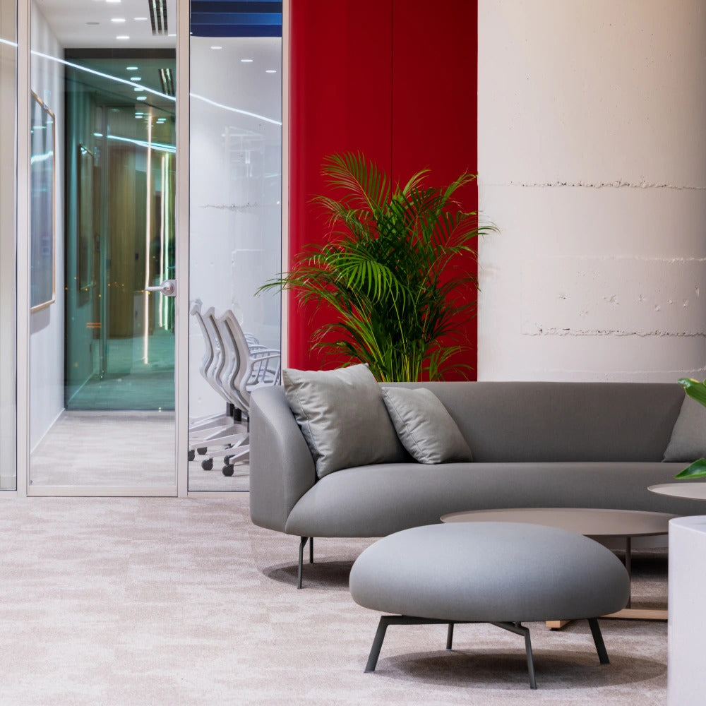 Zen Pouf by B&T, showing zen pouf in live shot.