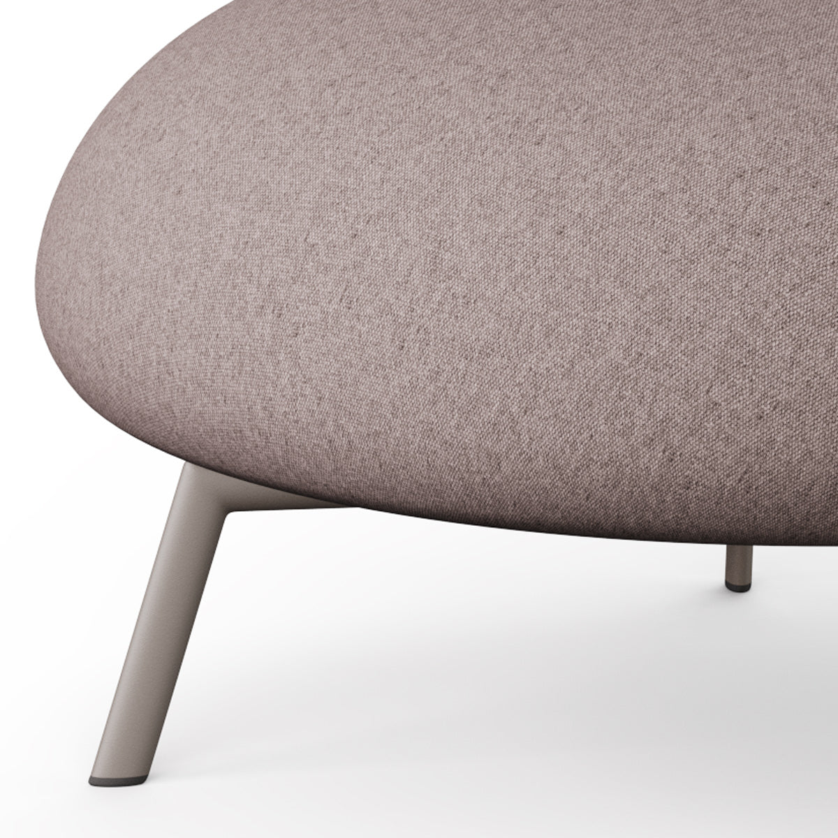 Zen Pouf by B&T, showing closeup view of zen pouf in com/col group/metal group.