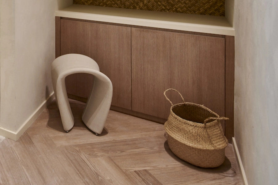 Zenger Stool by B&T, showing zenger stool in live shot.