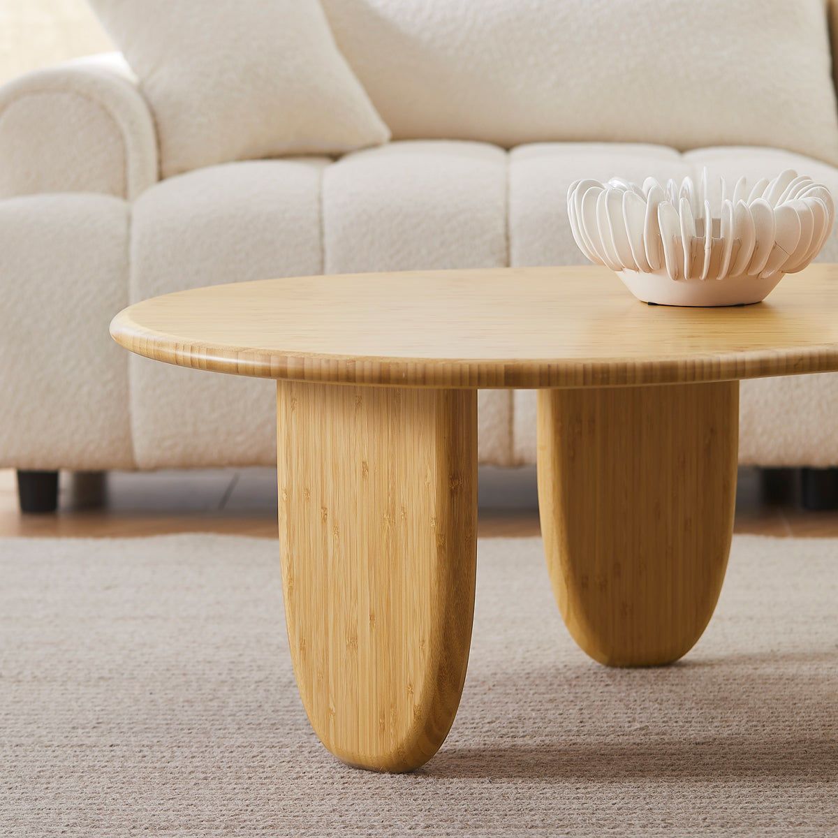 Zephyr Coffee Table by Greenington, showing closeup view of zephyr coffee table in live shot.