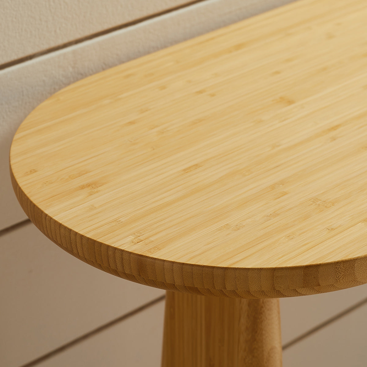Zephyr Console Table by Greenington, showing closeup view of zephyr console table in live shot.