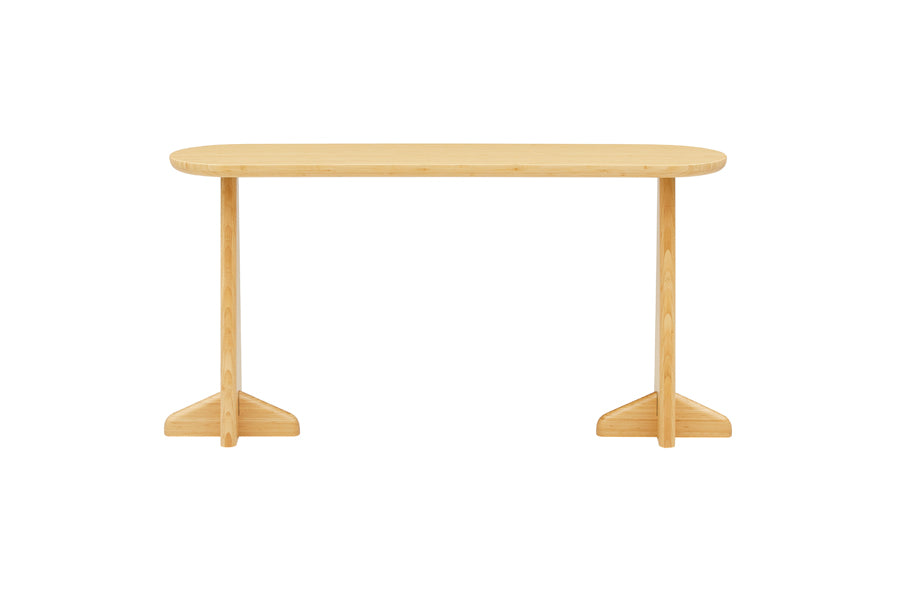 Zephyr Console Table by Greenington, showing front view of zephyr console table in wheat.