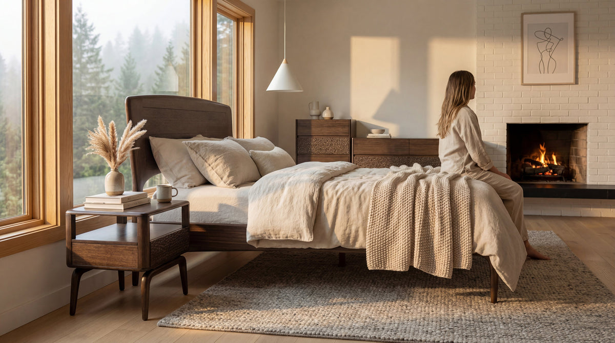 Zeva Bed by Greenington, showing zeva bed in live shot.