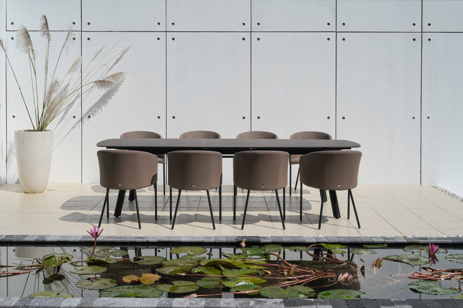 Zupy HPL 96" - 116" Extension Table by Mamagreen, showing zupy hpl 96" - 116" extension table in live shot.