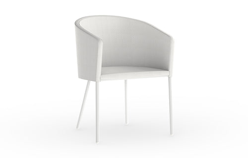 Zupy Monocolor Batyline Lounge Dining Chair by Mamagreen - White Sand Aluminum, White Batyline Lounge.