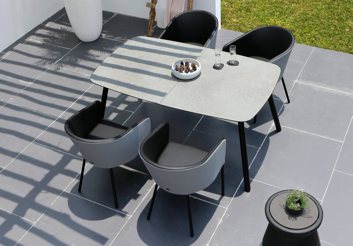 Zupy Twotone Stamskin-Leisuretex Dining Chair by Mamagreen, showing zupy twotone stamskin-leisuretex dining chairs in live shot.