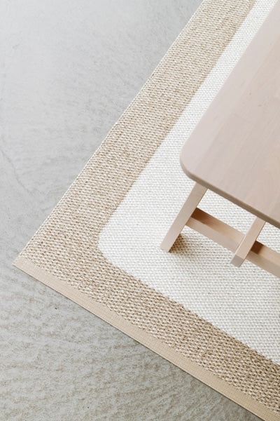 Ilda Beige & Vanilla Runner Rug by Pappelina, showing ilda beige & vanilla runner rug in live shot.