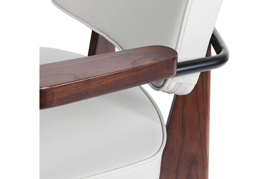Prouve Arm Dining Chair by SohoConcept, showing closeup view of prouve arm dining chair.