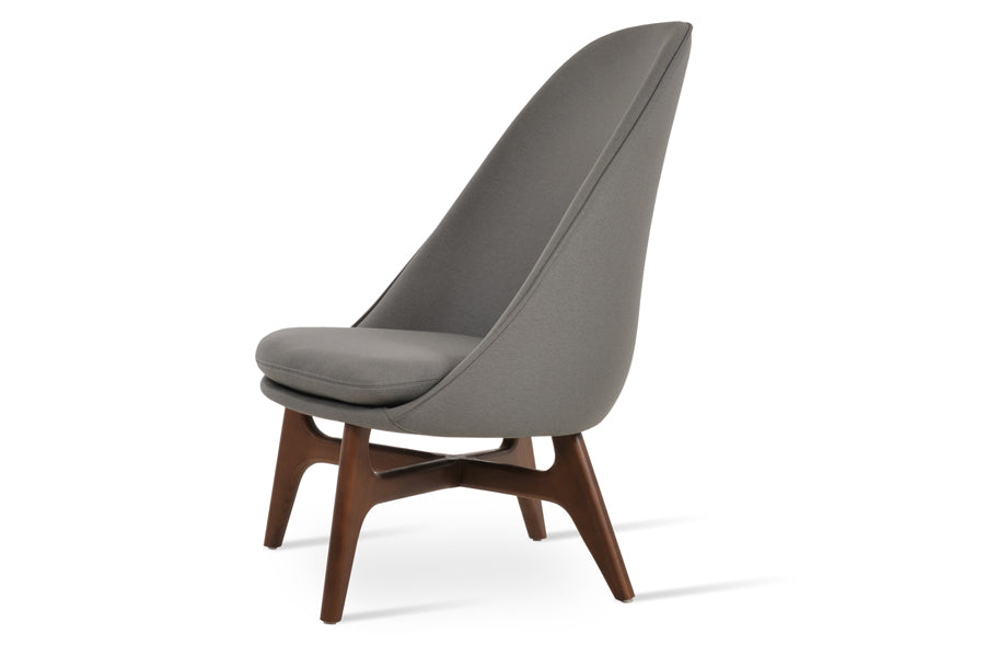 Avanos Wood Lounge Chair by SohoConcept, showing side view of avanos wood lounge chair.