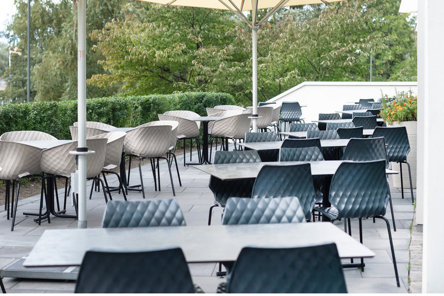 Uni Side Chair by SohoConcept, showing uni side chair in live shot.