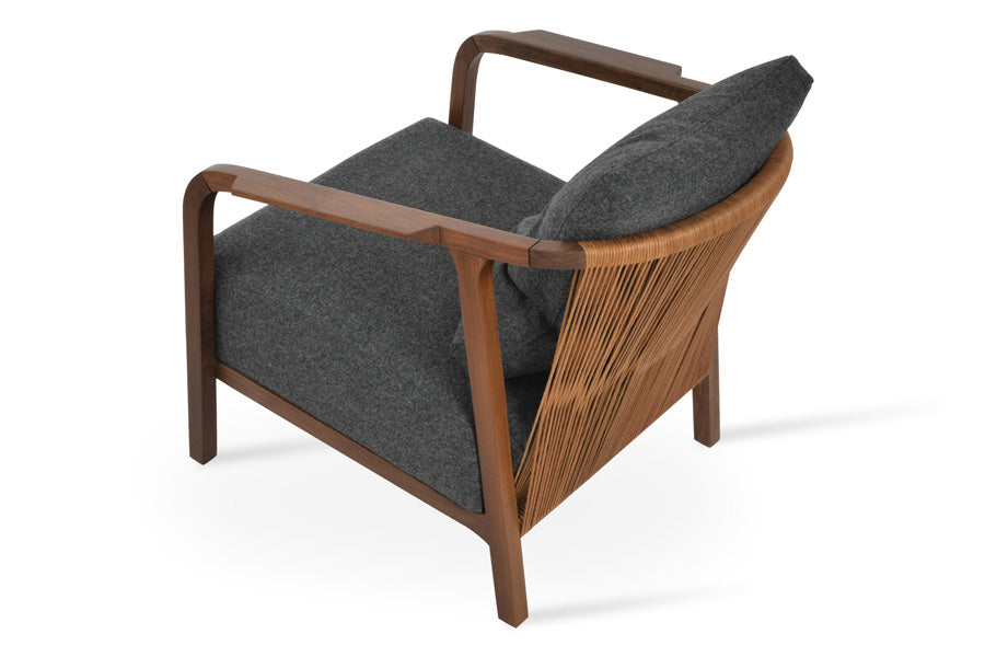 Drops Lounge Arm Chair by SohoConcept, showing side view of drops lounge arm chair.