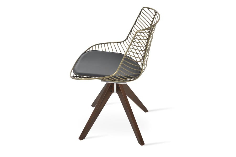 Tiger Pyramid Swivel Chair by SohoConcept, showing side view of tiger pyramid swivel chair.