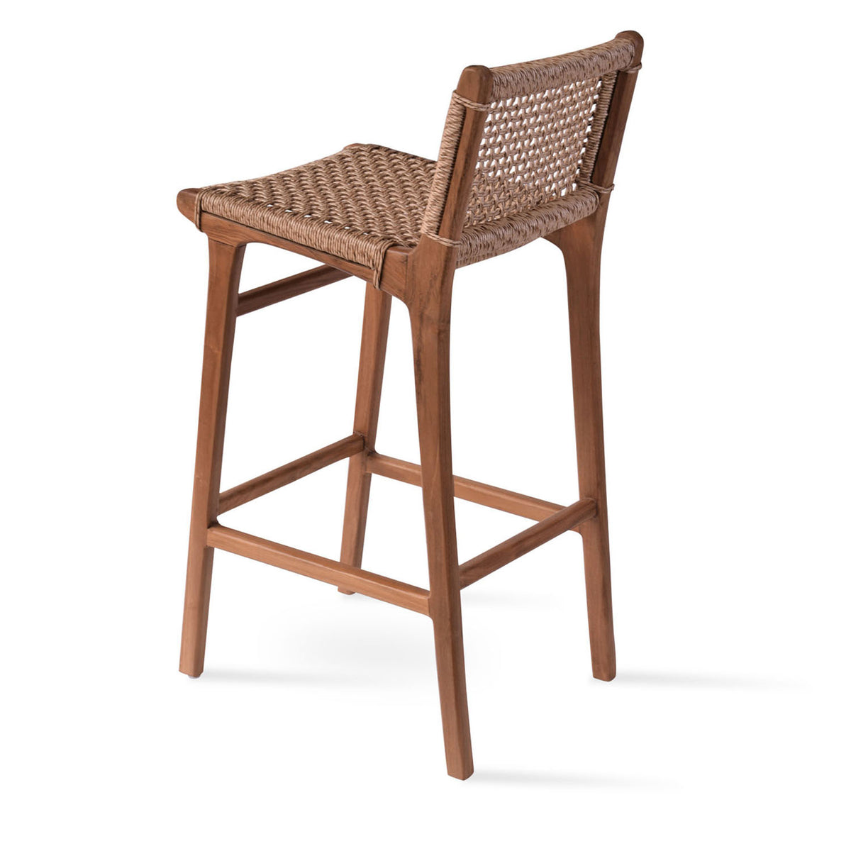Paramus Teak Stools by SohoConcept, showing side view of paramus teak stools.