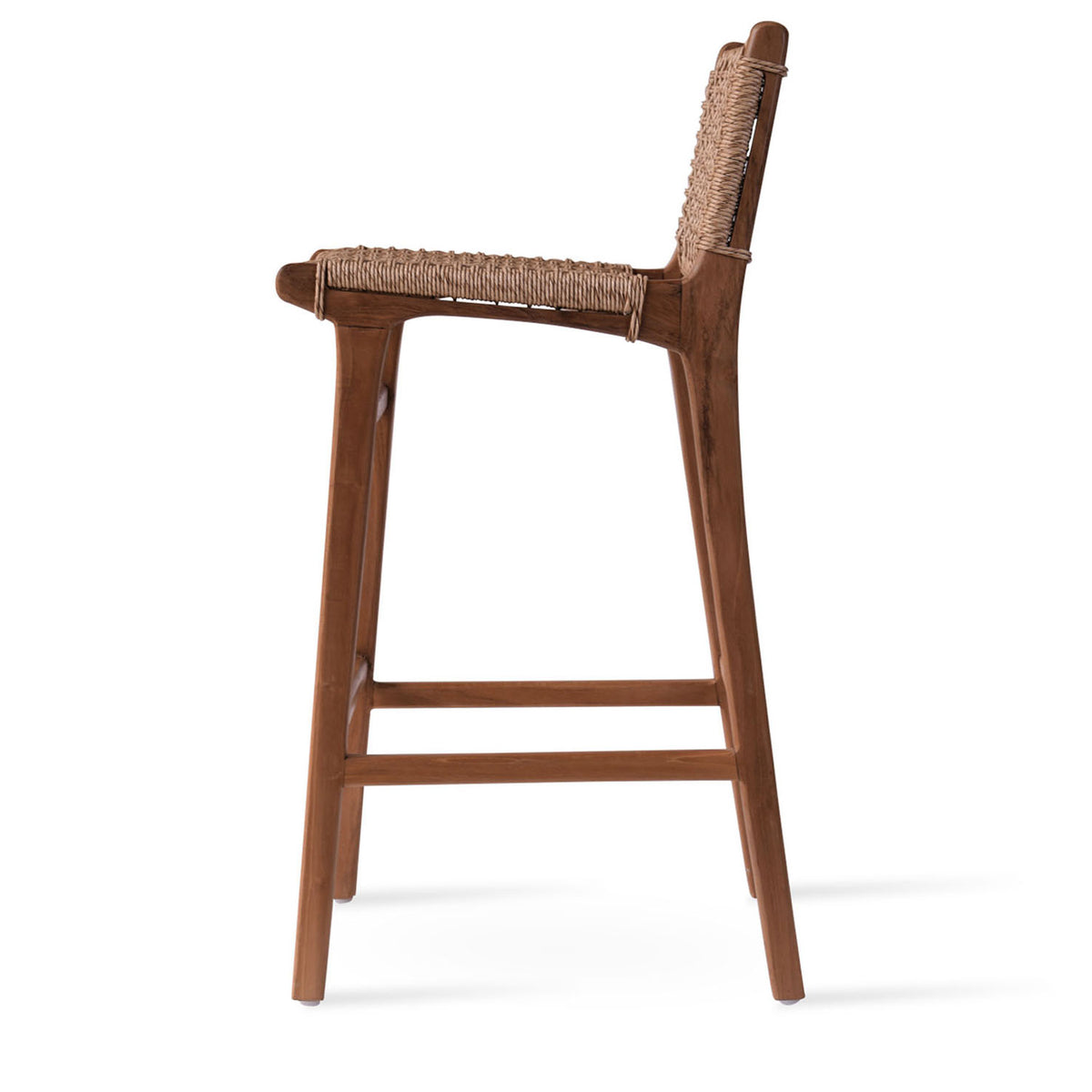 Paramus Teak Stools by SohoConcept, showing side view of paramus teak stools.