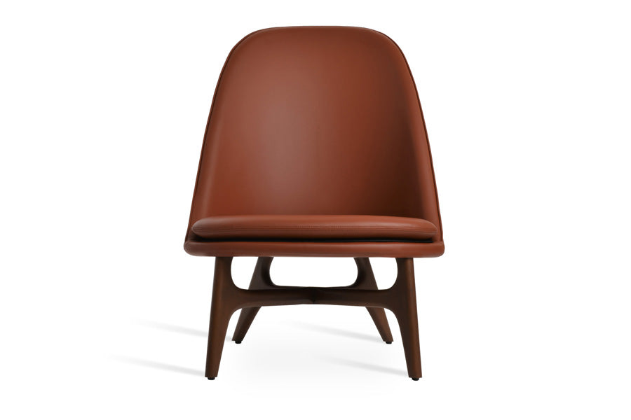 Avanos Wood Lounge Chair by SohoConcept, showing front view of avanos wood lounge chair.