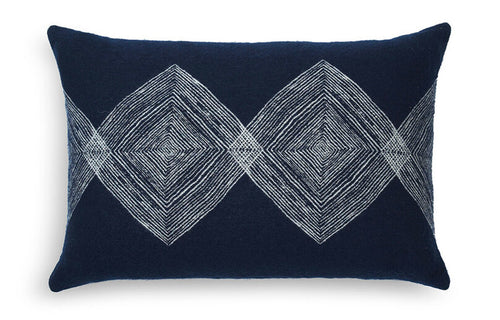 Linear Diamonds Lumbar Cushion by Ethnicraft - Navy Cushion