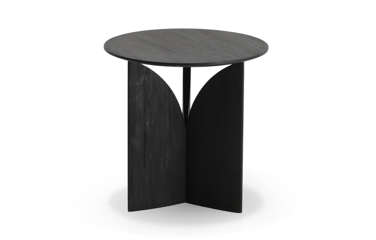Fin Teak Black Varnished Side Table by Ethnicraft.