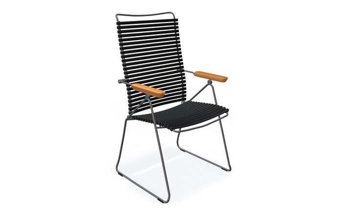 Click Position Chair with Bamboo Armrests by Houe - Black Lamellas.