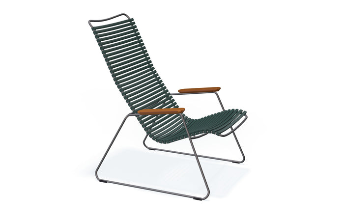 Click Lounge Chair with Bamboo Armrests by Houe - Pine Green Lamellas.